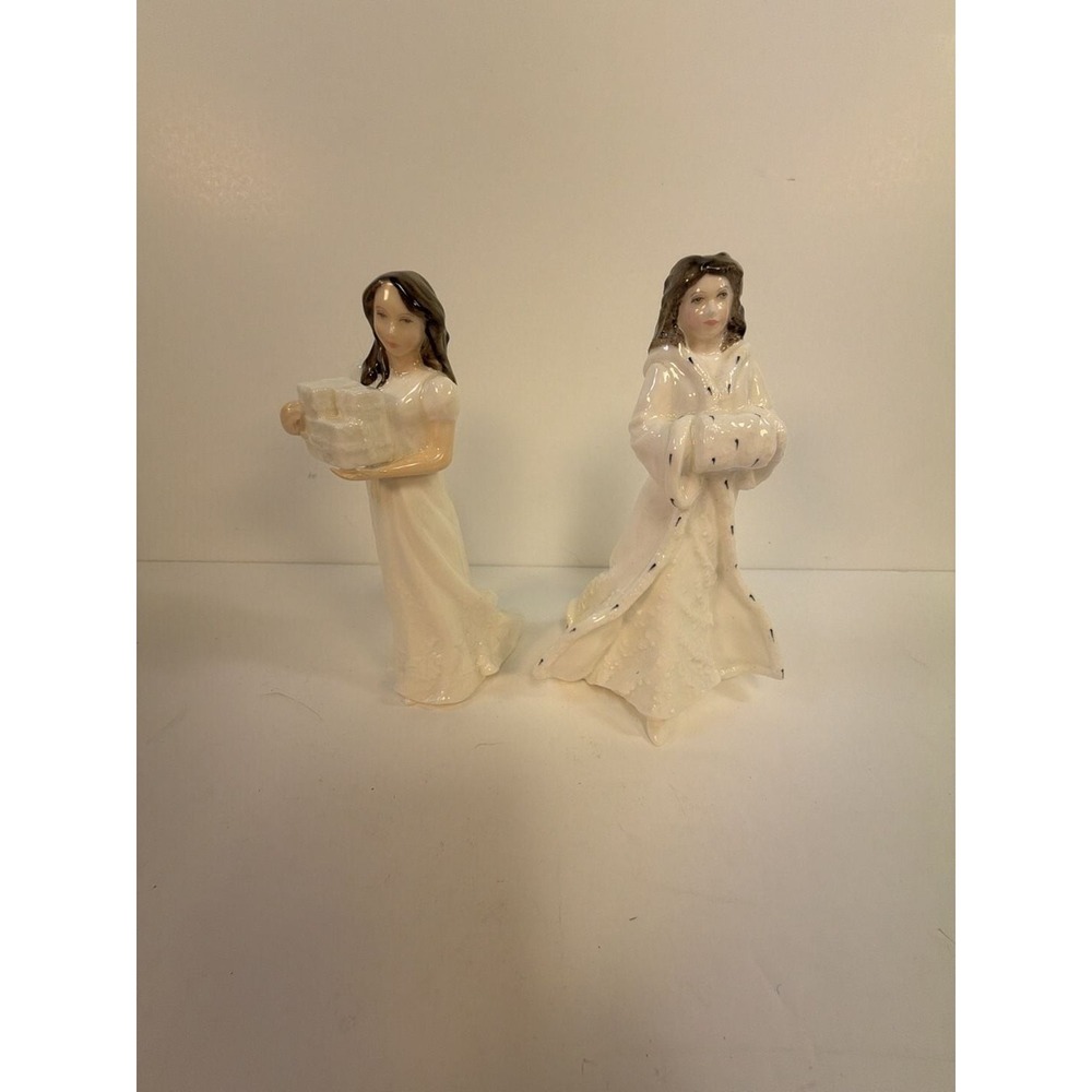 Royal Doulton Christmas Sentiments Pair of Figurines Christmas Day HN3488 and Ch